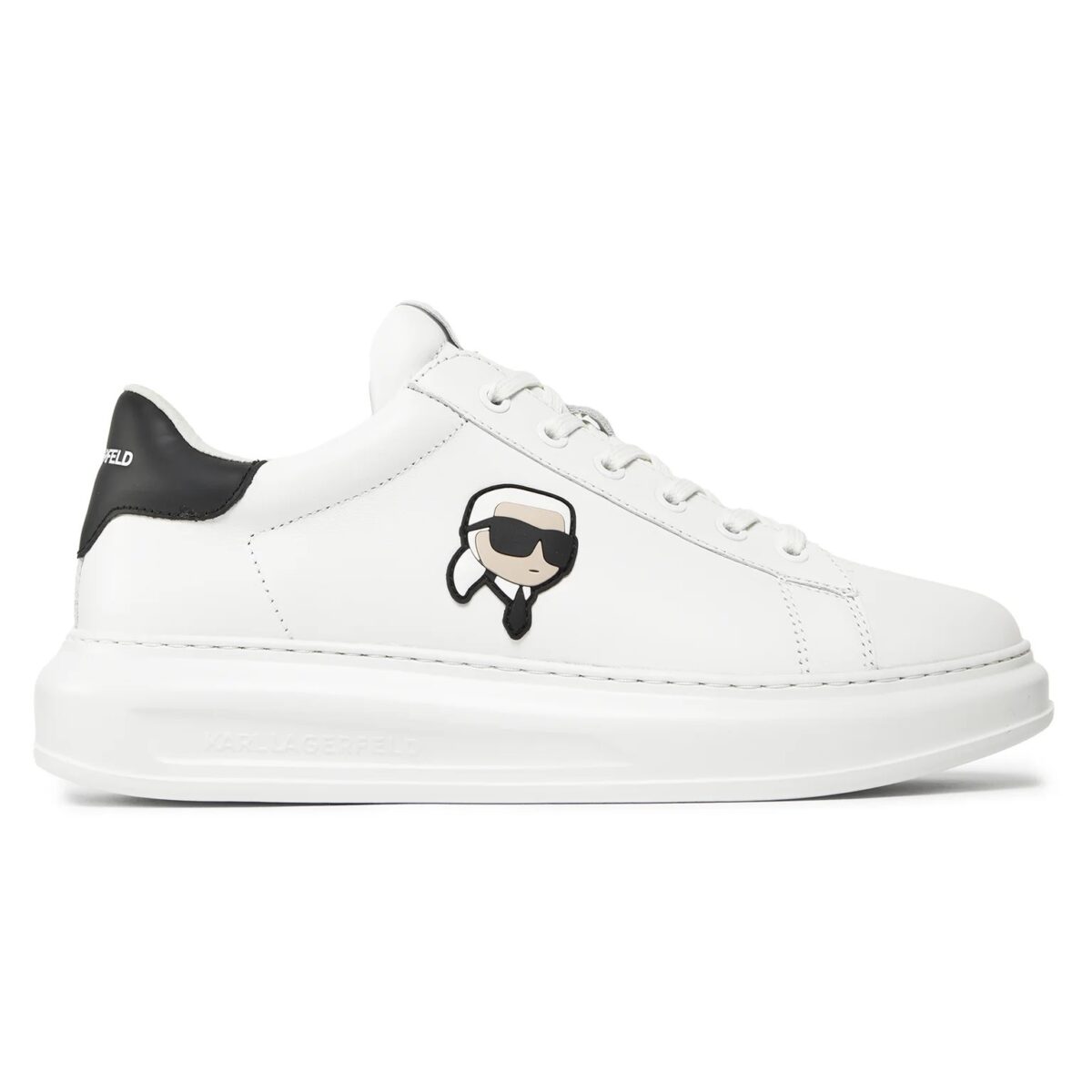 KARL LAGERFELD MENS KARL IKONIC 3D LACE KAPRI SNEAKERS WHITE LTHR - Image 2