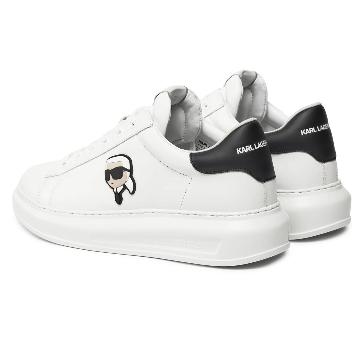 KARL LAGERFELD MENS KARL IKONIC 3D LACE KAPRI SNEAKERS WHITE LTHR - Image 3