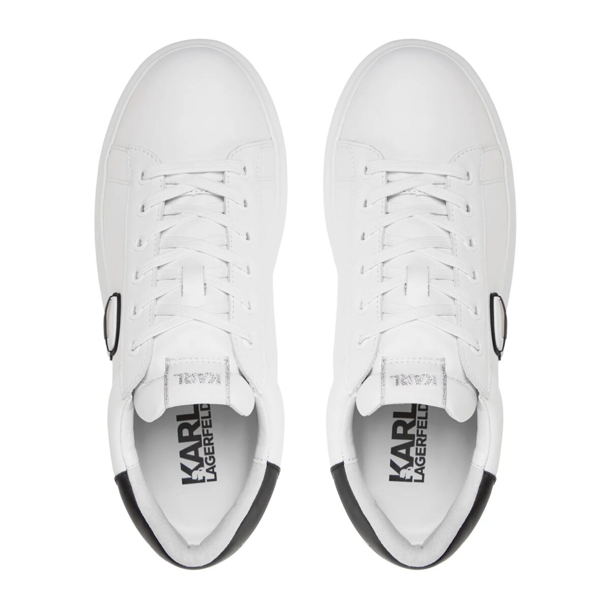 KARL LAGERFELD MENS KARL IKONIC 3D LACE KAPRI SNEAKERS WHITE LTHR - Image 4
