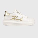 KARL LAGERFELD WOMAN KAPRI SNEAKERS LETTERING WHITE GOLD - Image 5