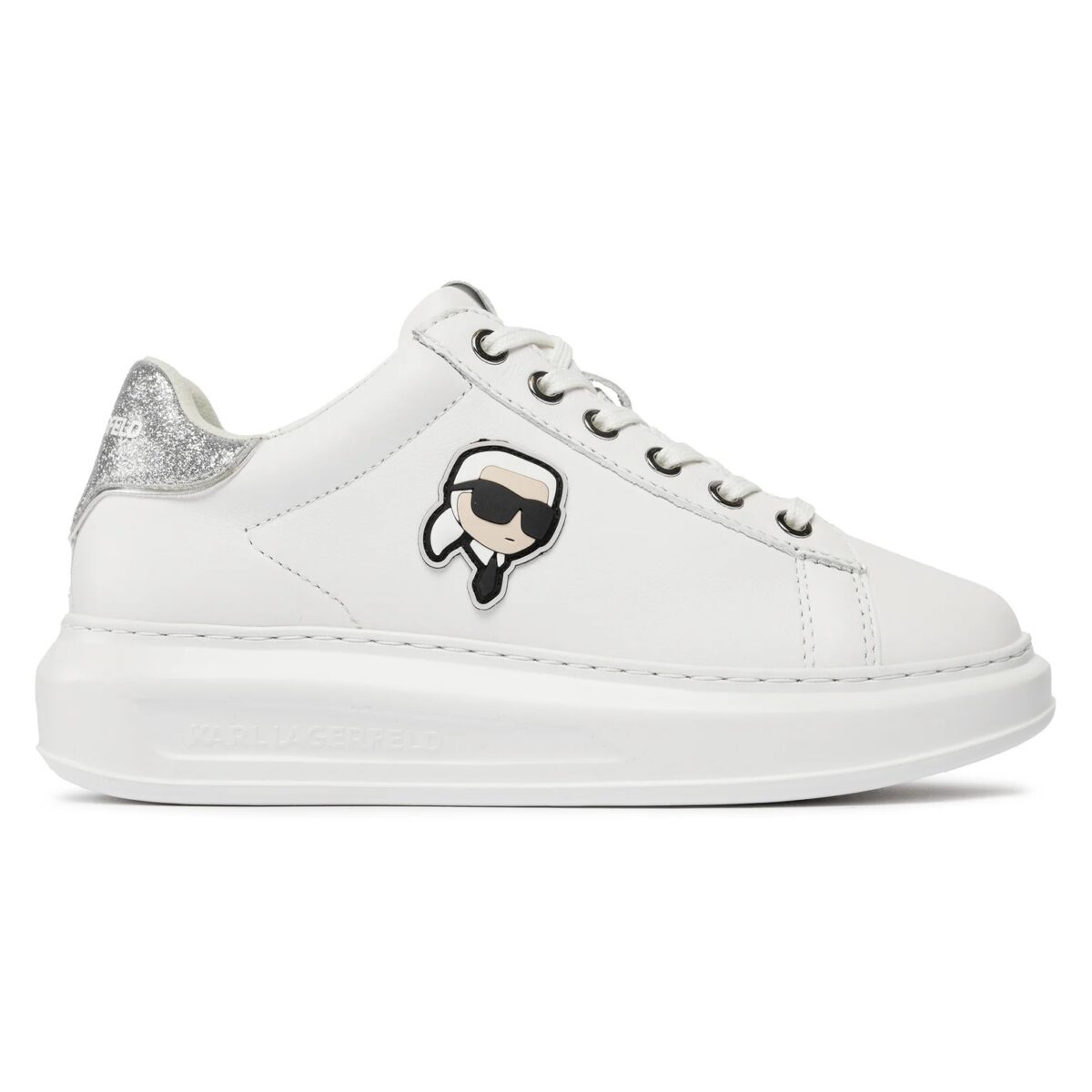 KARL LAGERFELD WOMAN KAPRI ICON SNEAKERS WHITE SILVER - Image 5