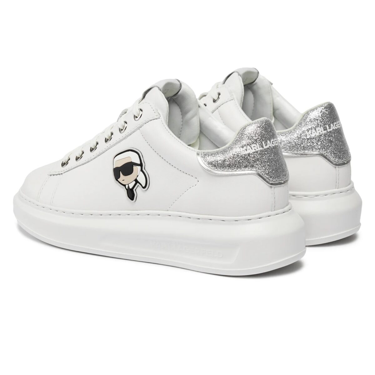 KARL LAGERFELD WOMAN KAPRI ICON SNEAKERS WHITE SILVER - Image 4