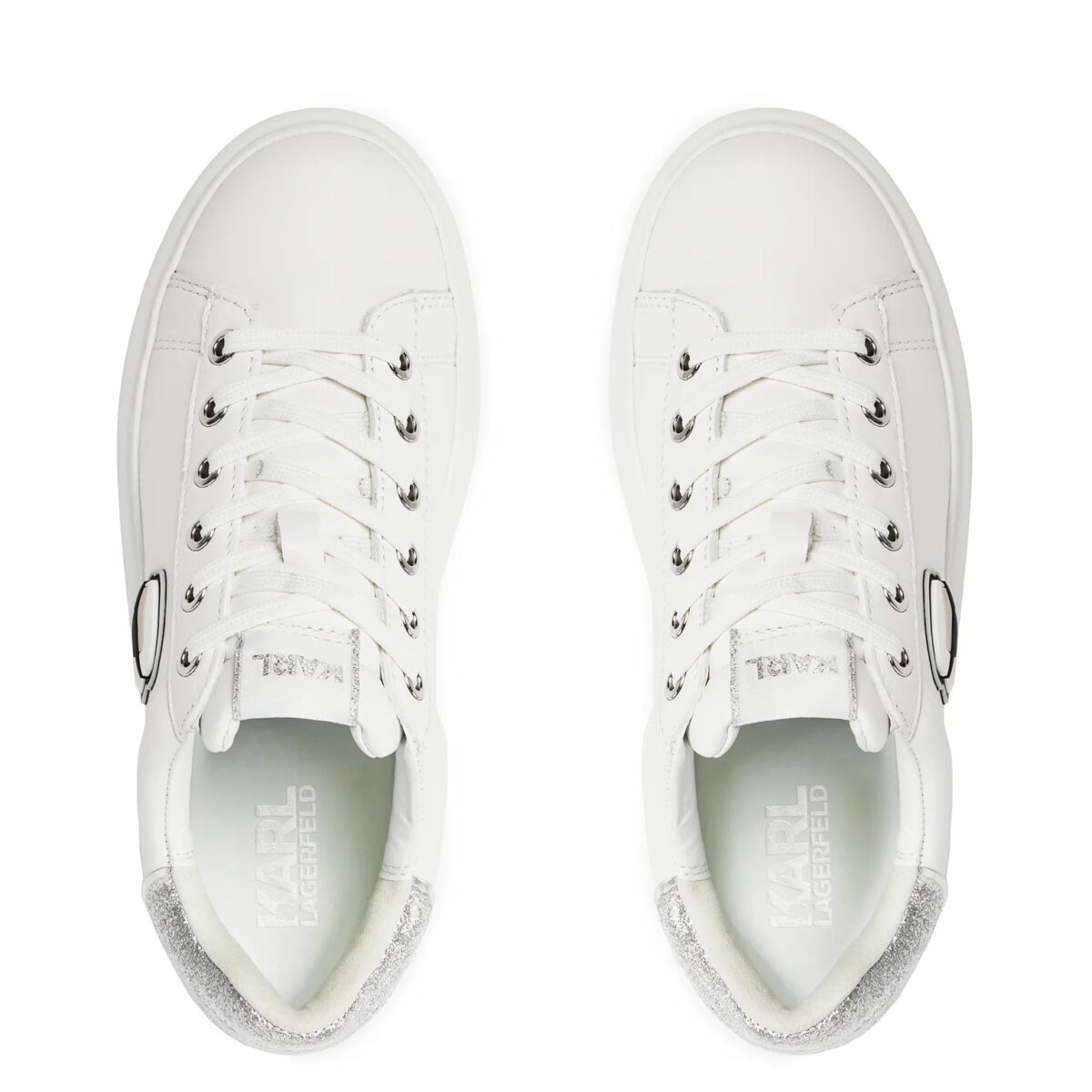 KARL LAGERFELD WOMAN KAPRI ICON SNEAKERS WHITE SILVER - Image 3
