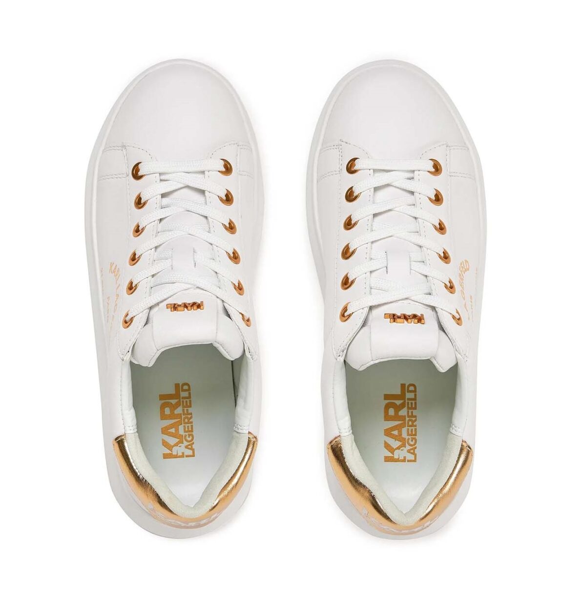KARL LAGERFELD WOMAN KAPRI SNEAKERS MAISON WHITE GOLD - Image 4