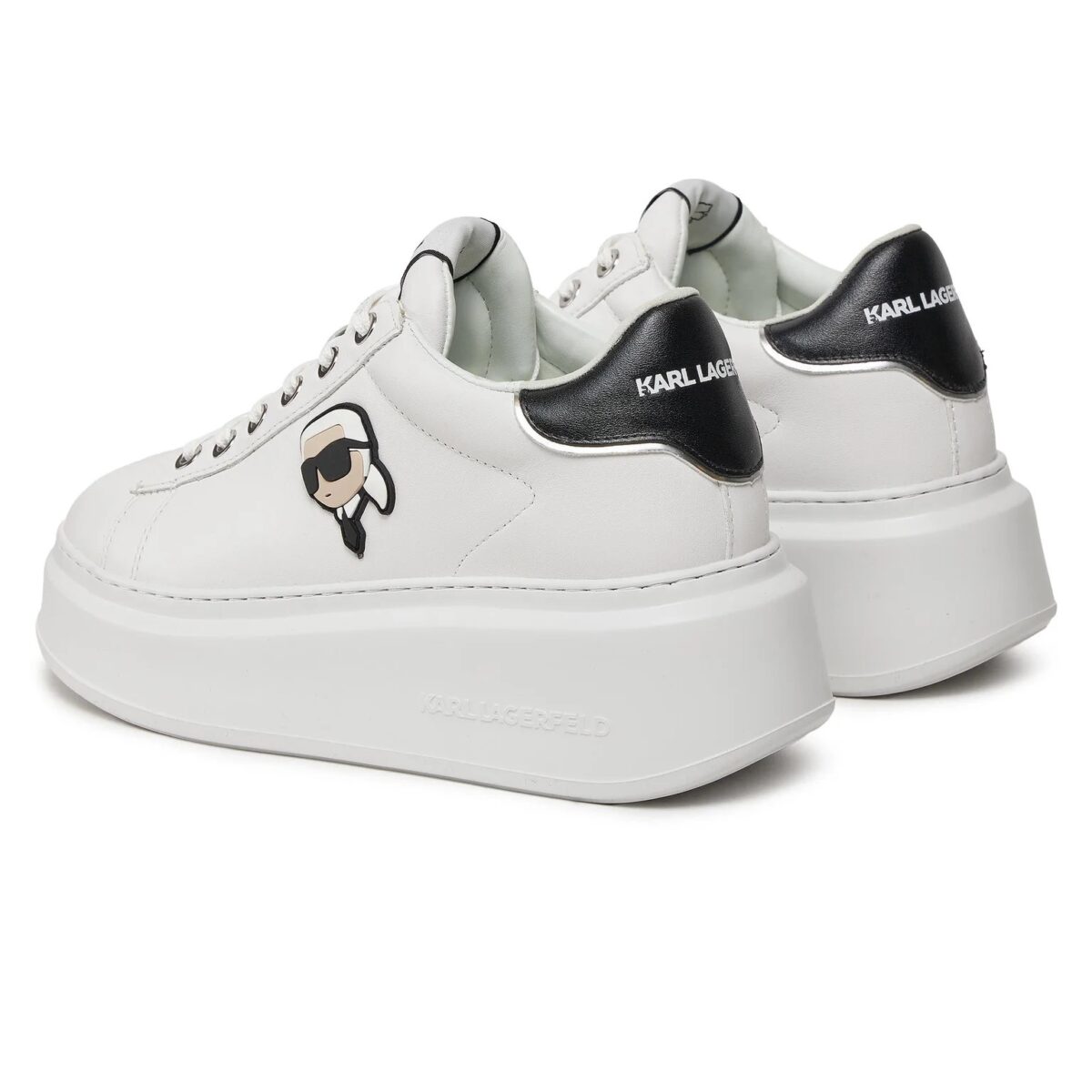 KARL LAGERFELD WOMAN HIGH KAPRI SNEAKERS ICON WHITE LTHR - Image 3