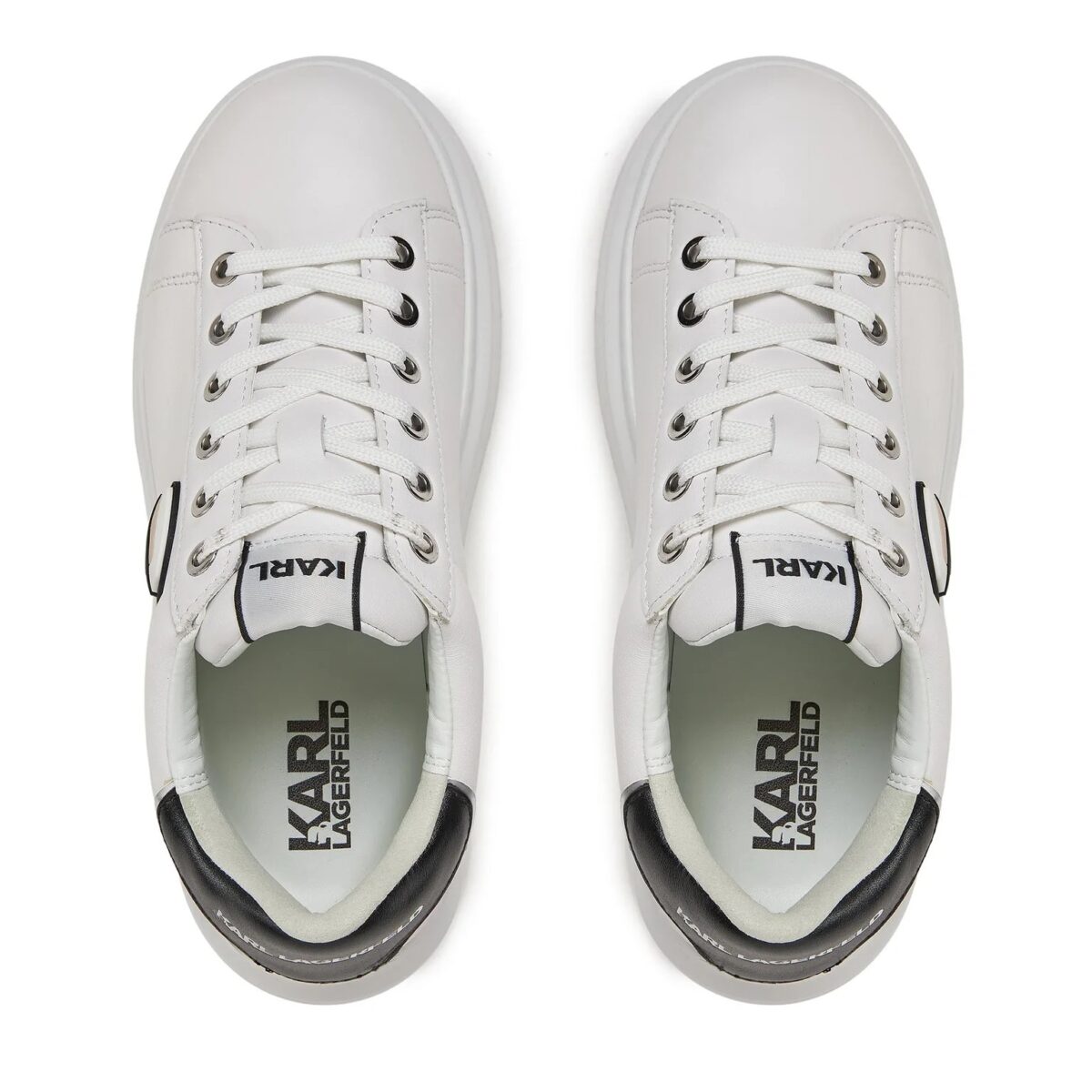KARL LAGERFELD WOMAN HIGH KAPRI SNEAKERS ICON WHITE LTHR - Image 4