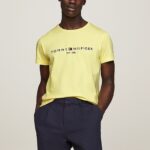 TOMMY HILFIGER MEN LOGO EMBROIDERY SLIM FIT T-SHIRT YELLOW TULIP - Image 3