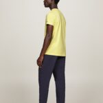TOMMY HILFIGER MEN LOGO EMBROIDERY SLIM FIT T-SHIRT YELLOW TULIP - Image 4