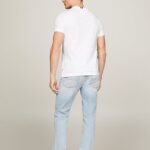 TOMMY HILFIGER MEN GLOBAL STRIPE ARCHIVE CREST LOGO SLIM T-SHIRT WHITE - Image 4