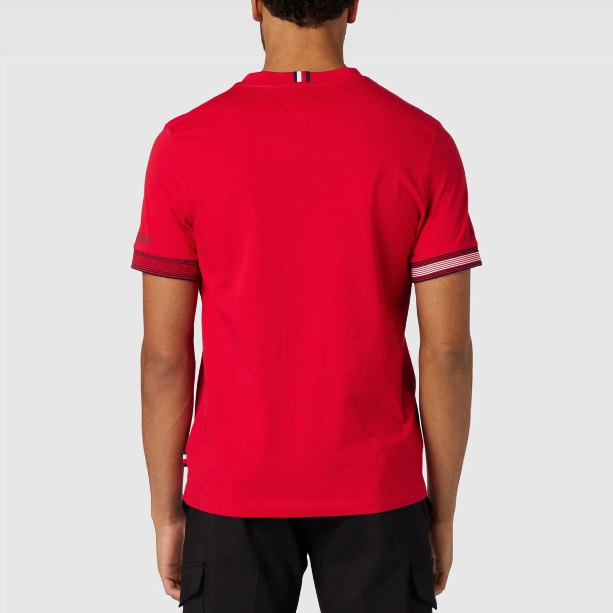 TOMMY HILFIGER MEN COTTON T-SHIRT PRIMARY RED - Image 4