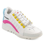 DSQUARED2 WOMEN LEGENDARY SNEAKERS WHITE PINK BLUE YELLOW