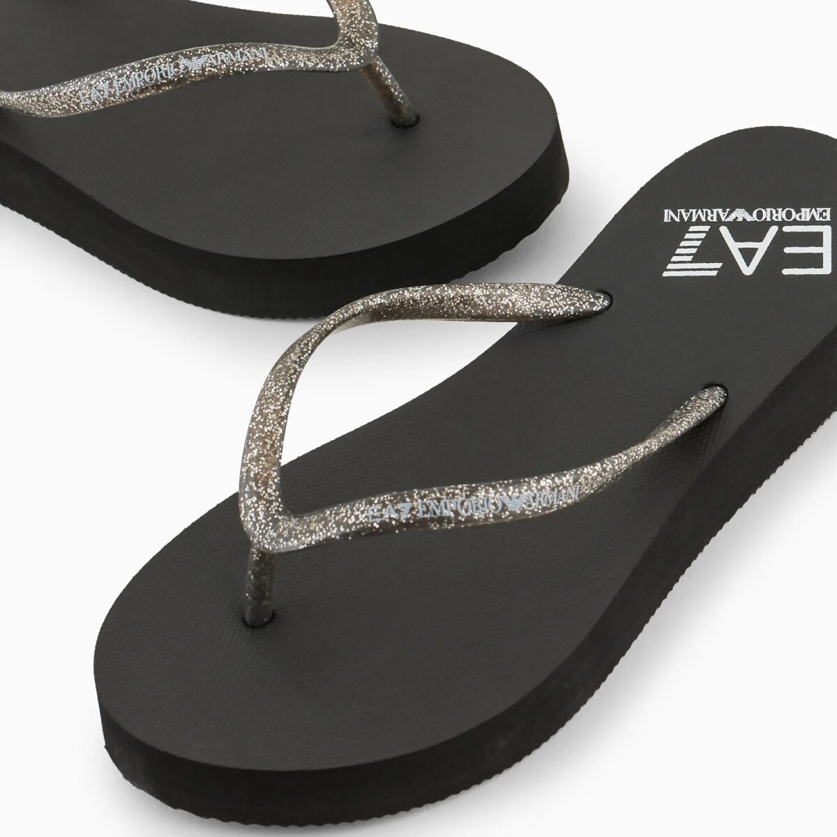 EMPORIO ARMANI WOMAN RUBBER WEDGE FLIP-FLOPS BLACK - Image 3