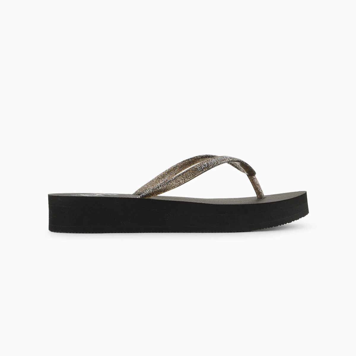 EMPORIO ARMANI WOMAN RUBBER WEDGE FLIP-FLOPS BLACK - Image 5