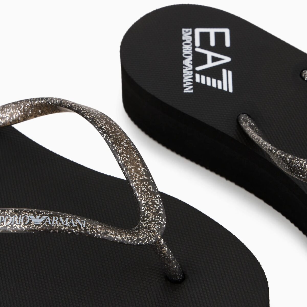 EMPORIO ARMANI WOMAN RUBBER WEDGE FLIP-FLOPS BLACK - Image 2