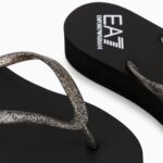 EMPORIO ARMANI WOMAN RUBBER WEDGE FLIP-FLOPS BLACK - Image 2