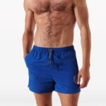 KARL LAGERFELD MENS K/IKONIK BOARD SHORTS MAZARINE BLUE