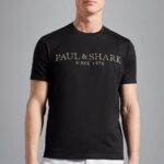PAUL&SHARK MEN COTTON JERSEY T-SHIRT BLACK