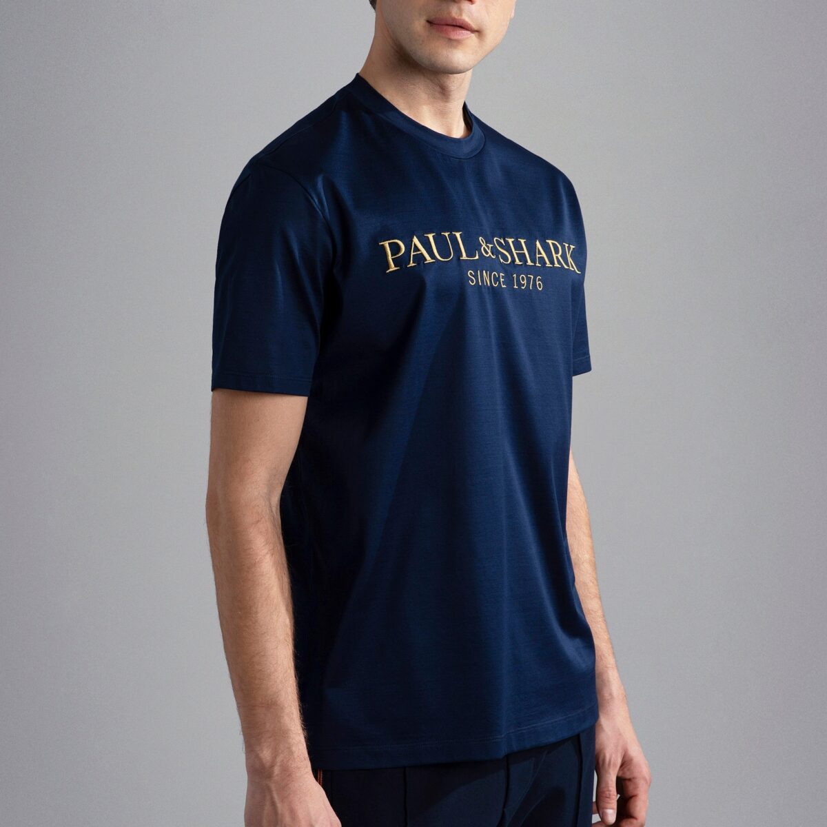 PAUL&SHARK MEN COTTON JERSEY T-SHIRT BLUE - Image 4