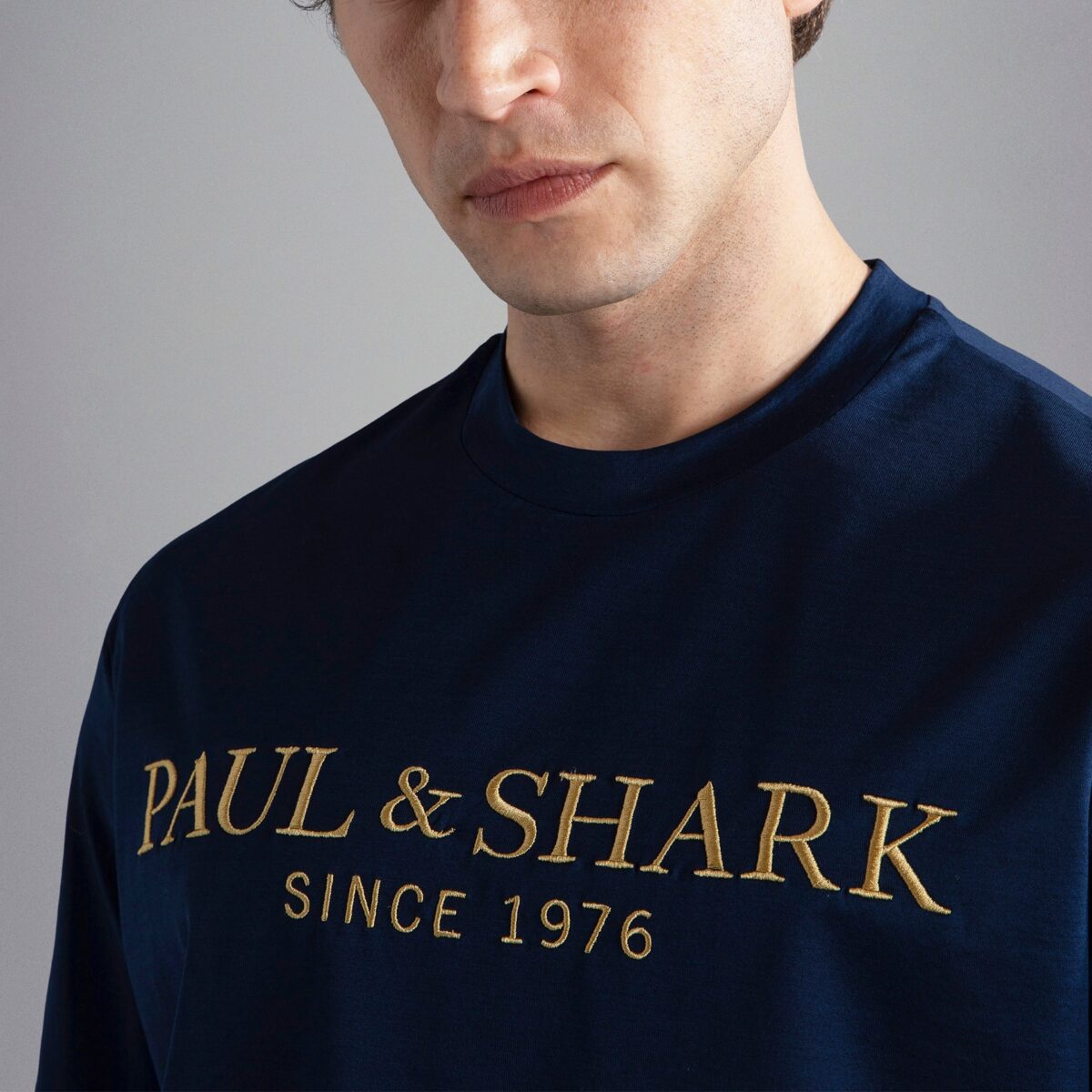 PAUL&SHARK MEN COTTON JERSEY T-SHIRT BLUE - Image 3