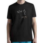 PAUL&SHARK MEN ORGANIC COTTON T-SHIRT WITH PRINTED SHARK - BLACK