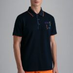 PAUL&SHARK MEN'S PIQUÉ WITH SHARKS PRINT POLO