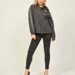 EMPORIO ARMANI EA7 WOMEN'S RAINPROOF JACKET WITH HOOD BLACK