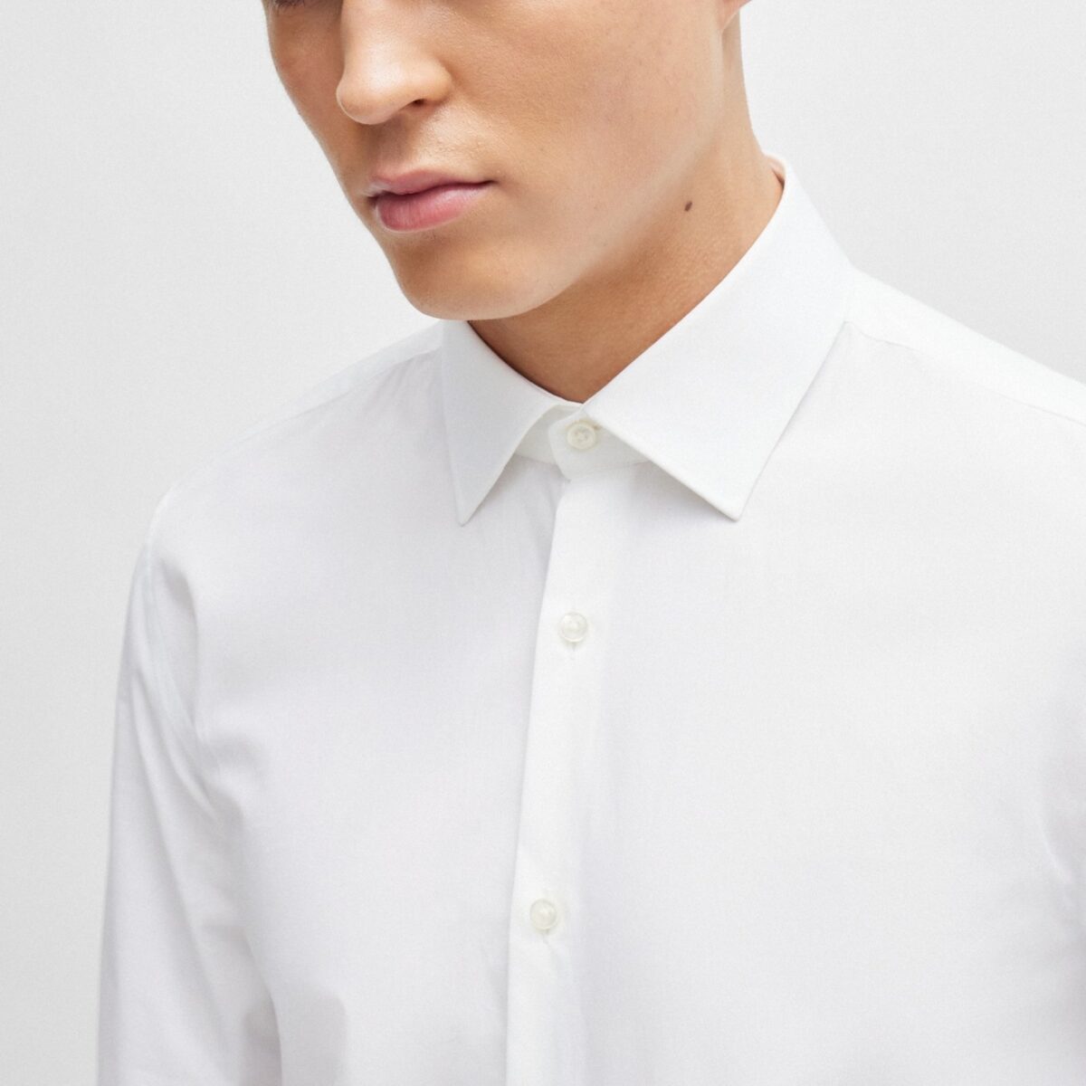 HUGO MEN C KENNO SLIM-FIT SHIRT IN EASY-IRON COTTON POPLIN WHITE - Image 2