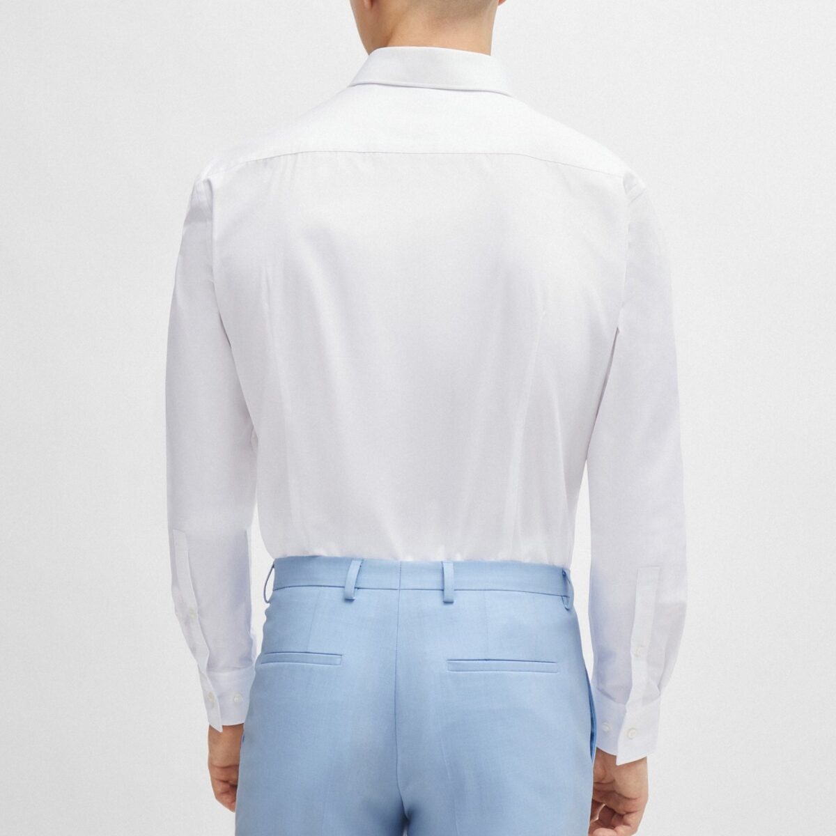 HUGO MEN C KENNO SLIM-FIT SHIRT IN EASY-IRON COTTON POPLIN WHITE - Image 3