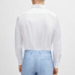 HUGO MEN C KENNO SLIM-FIT SHIRT IN EASY-IRON COTTON POPLIN WHITE - Image 3