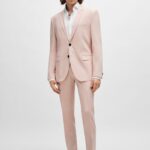 HUGO MEN'S EXTRA-SLIM-FIT SUIT IN PERFORMANCE-STRETCH FABRIC LIGHT/PASTEL PINK