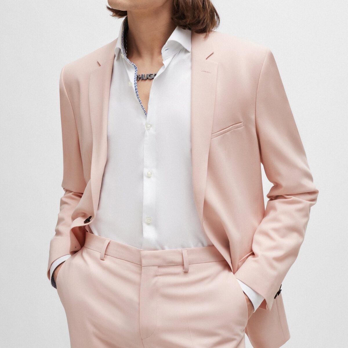 HUGO MEN'S EXTRA-SLIM-FIT SUIT IN PERFORMANCE-STRETCH FABRIC LIGHT/PASTEL PINK - Image 4