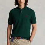 POLO RALPH LAUREN MEN CUSTOM SLIM FIT MESH POLO COLLAGE GREEN