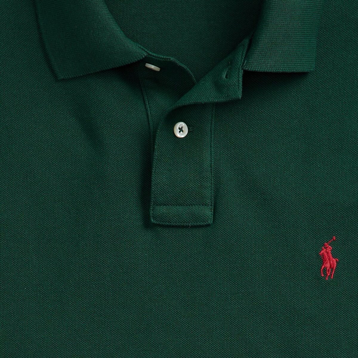 POLO RALPH LAUREN MEN CUSTOM SLIM FIT MESH POLO COLLAGE GREEN - Image 2