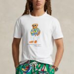 POLO RALPH LAUREN MEN CLASSIC FIT POLO BEAR JERSEY T-SHIRT WHITE