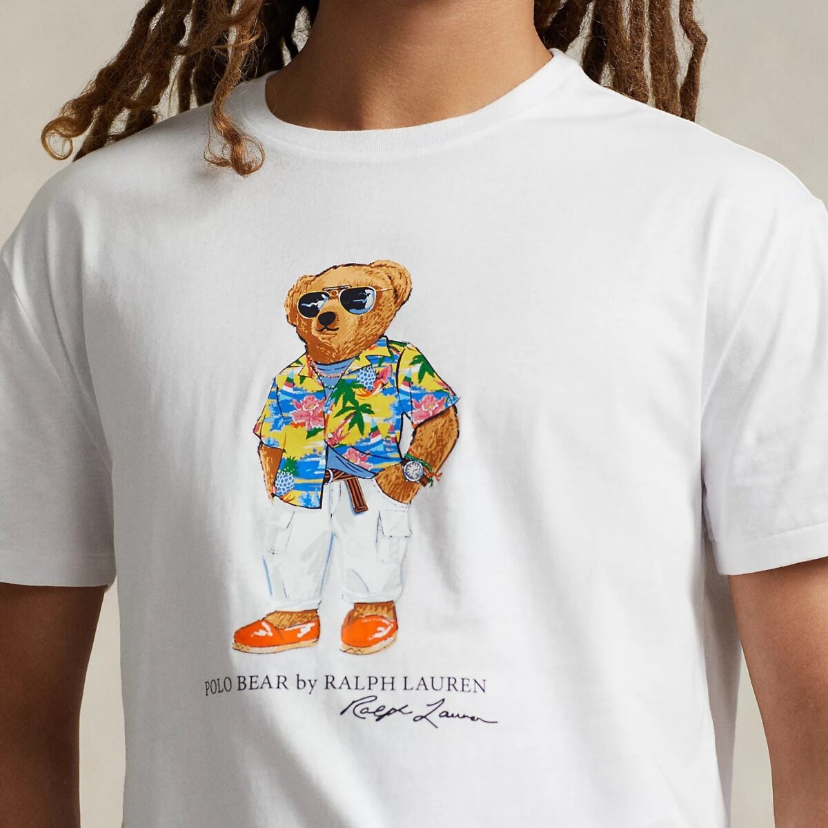 POLO RALPH LAUREN MEN CLASSIC FIT POLO BEAR JERSEY T-SHIRT WHITE - Image 2