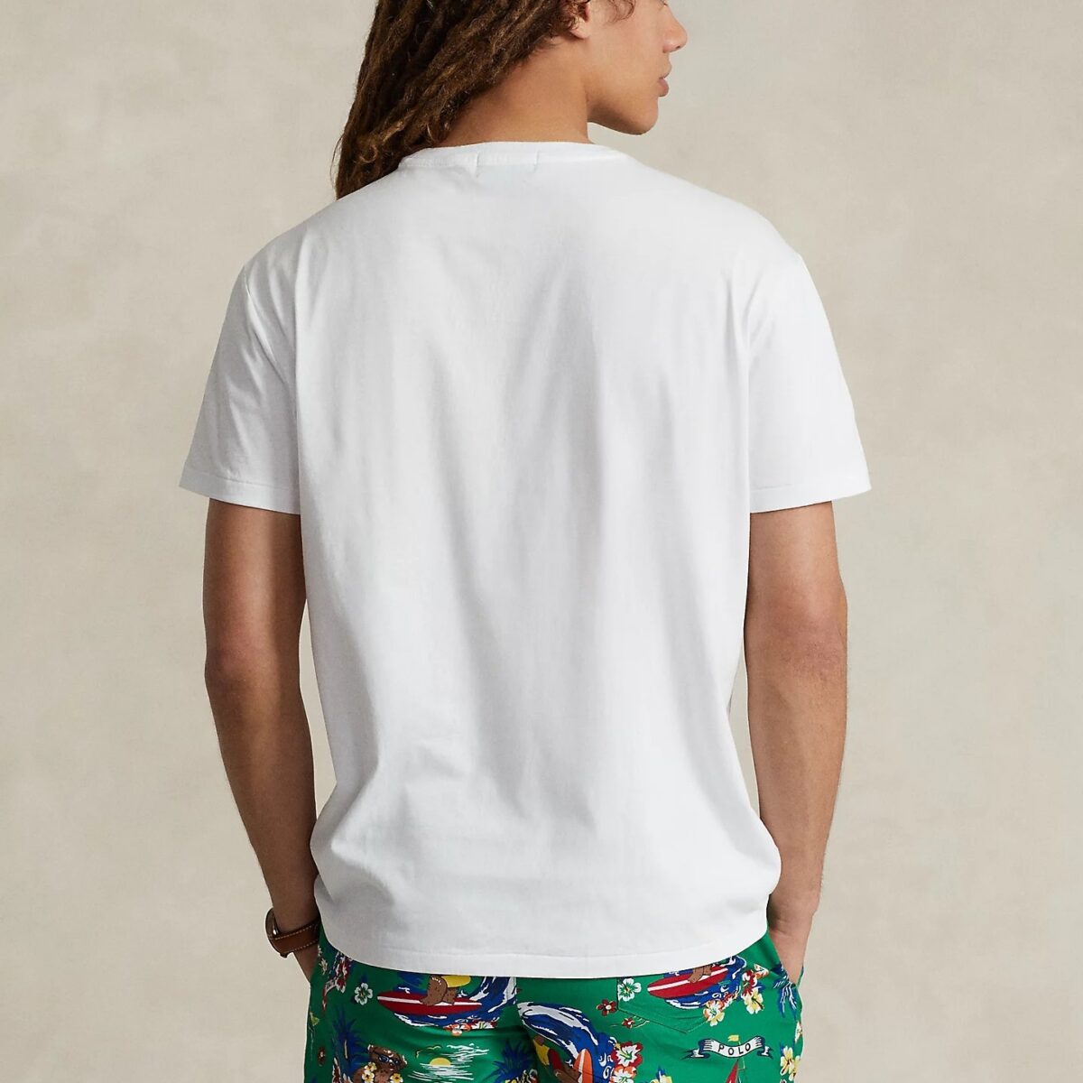 POLO RALPH LAUREN MEN CLASSIC FIT POLO BEAR JERSEY T-SHIRT WHITE - Image 3