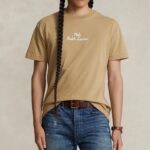 POLO RALPH LAUREN MEN CLASSIC FIT LOGO JERSEY T-SHIRT DESERT KHAKI