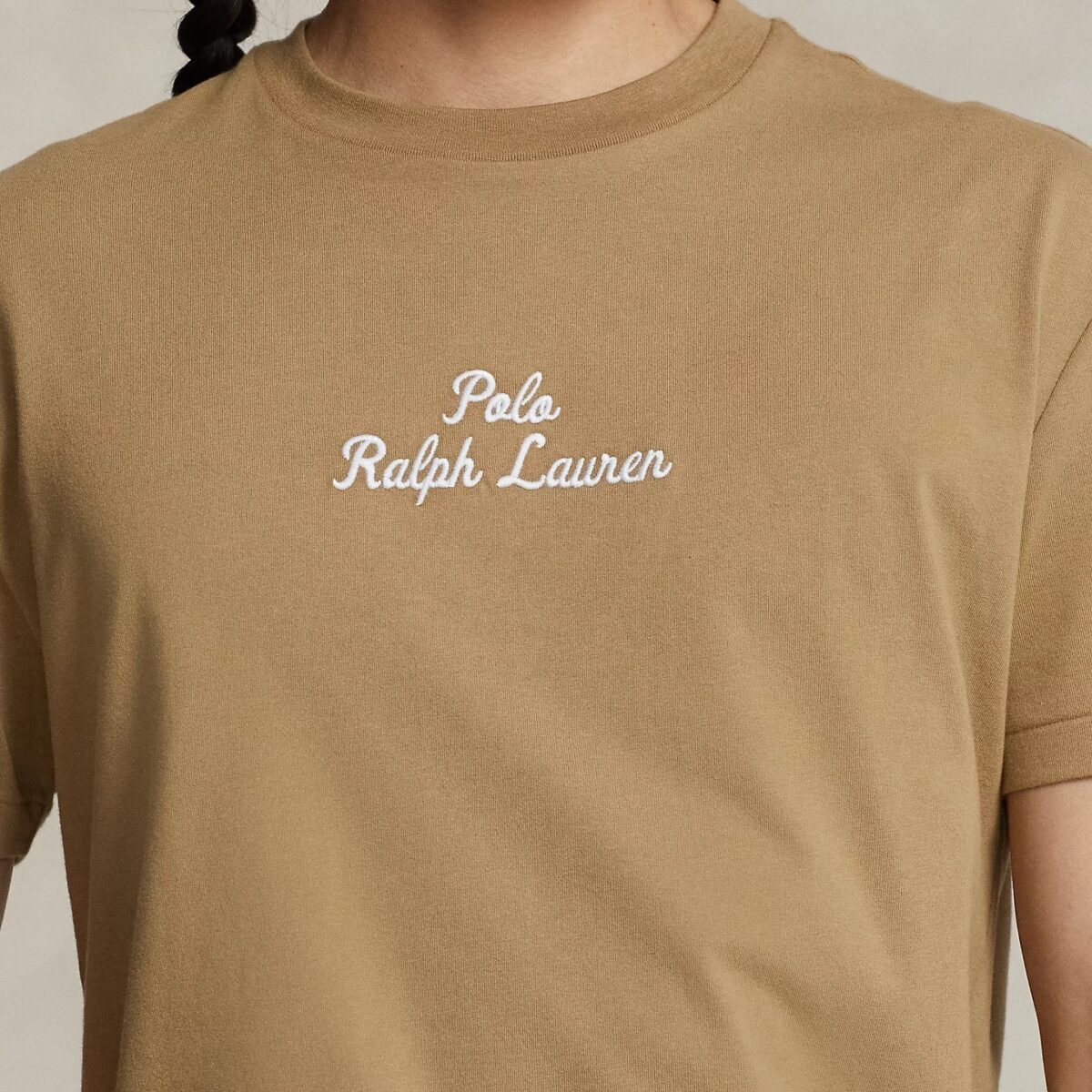 POLO RALPH LAUREN MEN CLASSIC FIT LOGO JERSEY T-SHIRT DESERT KHAKI - Image 2