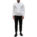 EMPORIO ARMANI MAN EA7 CORE IDENTITY COTTON TRACKSUIT WITH LOGO WHITE TOP BLACK BOTTOM
