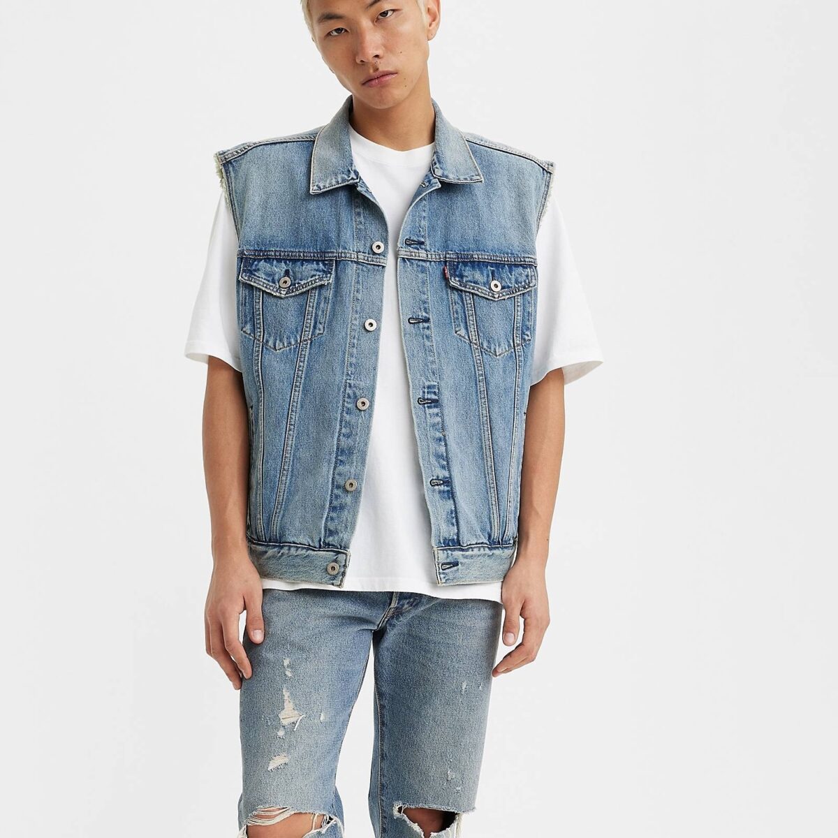LEVI'S® MEN'S RELAXED TRUCKER VEST BLUE - Image 3