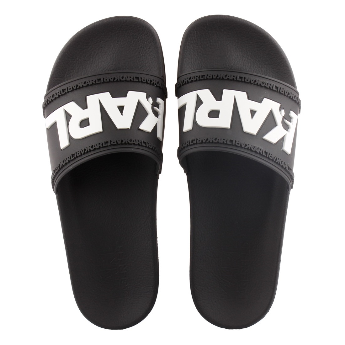 KL70004-V00-1 KARL LAGERFELD MEN KONDO LOGO SLIDE BLACK - Image 1