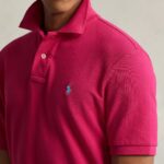 POLO RALPH LAUREN MEN CUSTOM SLIM FIT THE ICONIC MESH POLO SHIRT PINK SKY - Image 3