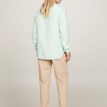 TOMMY HILFIGER MAN YARN DYED LINEN SHIRT MINT GEL - Image 4