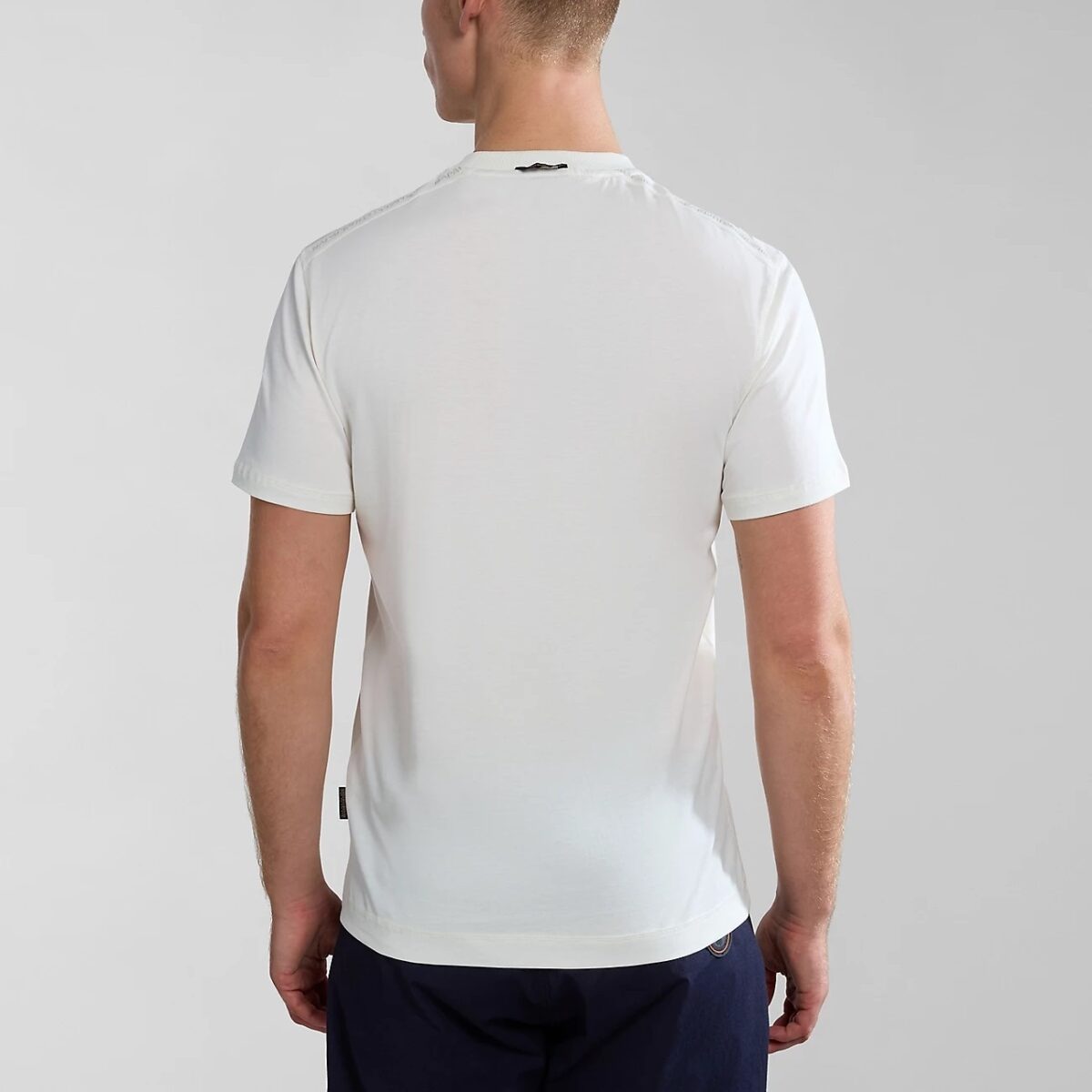 NAPAPIJRI MEN SMALLWOOD SHORT SLEEVE T-SHIRT WHITE WHISPER - Image 3