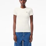 LACOSTE WOMEN'S T-SHIRT SLIM FIT FROM ORGANIC COTTON WHITE