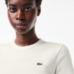 LACOSTE WOMEN'S T-SHIRT SLIM FIT FROM ORGANIC COTTON WHITE - Image 2