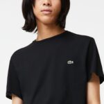 LACOSTE MEN'S CREW NECK PIMA COTTON JERSEY T-SHIRT BLACK - Image 2