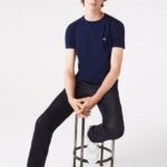 LACOSTE MAN CREW NECK PIMA COTTON JERSEY T-SHIRT NAVY BLUE - Image 4
