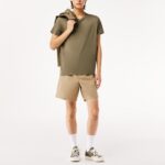 LACOSTE MEN CREW NECK PIMA COTTON JERSEY T-SHIRT KHAKI GREEN - Image 3