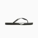 EMPORIO ARMANI RUBBER FLIP-FLOPS WITH EAGLE LOGO BLACK - Image 5